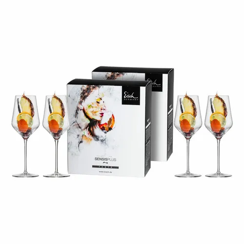 Eisch Weißweinglas Sky Sensis plus - 4er Set im Geschenkkarton - Weingläser aus hochwertigem Kristallglas mit SENSISPLUS-Effekt für ein beeindruckendes Aroma-Erlebnis. Spülmaschinengeeignet und bruchsicher, ideal als Geschenk für Weinliebhaber.
