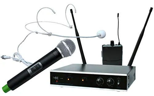 E-Lektron IU-1082HM digital UHF Funkmiktrofon System mit 1x Hand-Mikrofon + 1x Headset-Mikrofon drahtlos Set