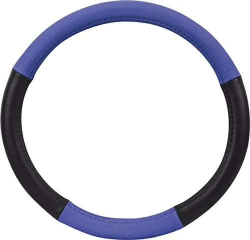 hr-imotion Design Lenkradbezug für Lenkräder zwischen 37 bis 39 cm Durchmesser in schwarz / blau [5 Jahre Garantie | Griffsicher | Schweißregulierend | Design in Germany] - 10811001