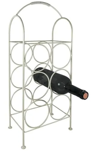 zeitzone Weinregal Metall Weiß Flaschenregal für 6 Flaschen Standregal Vintage-Stil