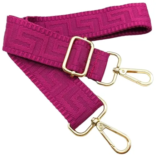 Verstellbarer Schultergurt für Taschen Rose, Taschengurte zum Wechseln, Taschengurt Breit mit Karabiner Gold, 80-130 cm Tragegurt Tasche für Damen Schulterriemen, Handtasche, 3.8cm, 1319