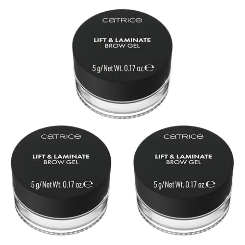 Catrice Lift & Laminate Brow Gel, Augenbrauengel, Nr. 010, Transparent, definierend, sofortiges Ergebnis, natürlich, vegan, ohne Mikroplastikpartikel, Nanopartikel frei, ohne Parfüm, 3er Pack (3x5g)