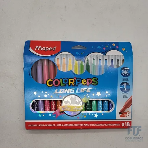 Maped M845021 - Filzstifte Color Peps Longlife, 18er Packung M845021