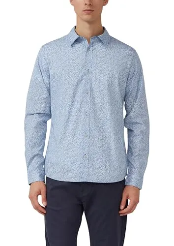 s.Oliver Slim Fit Hemd mit All-over-Print - Stylisches Slim Fit Hemd aus Baumwollstretch mit leichtem Tragekomfort. Das besondere All-over-Print-Design und die feine Ziernaht machen es zum Hingucker für jede Gelegenheit.