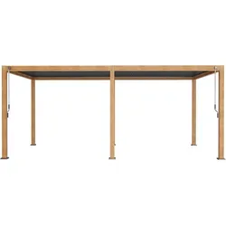 Gardenson Pergola, Metall, Holzoptik, 600x250x300 cm, Europäischer Sicherheitsstandard, Sonnen- & Sichtschutz, Pavillons & Pergolas, Pergolas