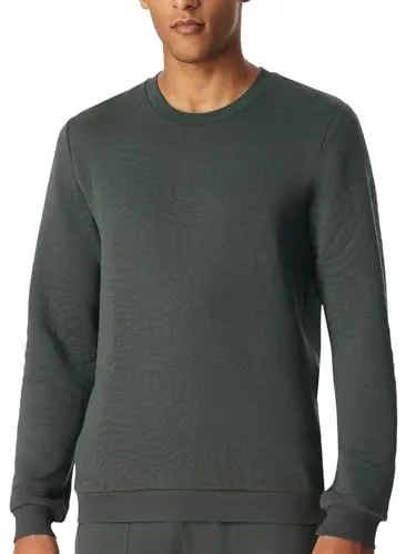 Schiesser Herren Schlafanzugoberteil Sweatshirt - 182041, Größe Herren:52, Farbe:dunkelgrün