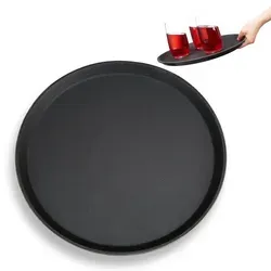 Gastro Kellnertablett rutschfest 35 cm - Praktisches Serviertablett aus rutschfestem Kunststoff, ideal für Gastronomie und den täglichen Einsatz, 1 Jahr Herstellergarantie.