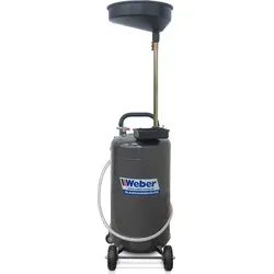 Weber Montagewerkzeug Ölauffangbehälter 85 l - Brausestangen mit stufenloser Höhenverstellung von 107-161 cm, ideal für Werkstätten und Kfz-Bereich, inklusive stabiler Räder und praktischer Werkzeugablage.