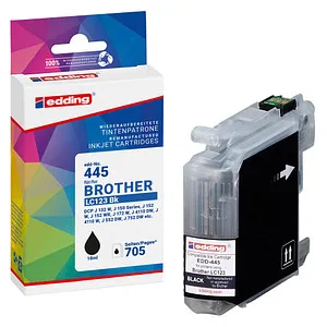 edding EDD-445 schwarz Druckerpatrone kompatibel zu brother LC-123BK