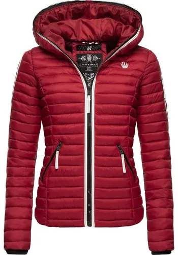 NAVAHOO Kimuk Prc Damen Steppjacke, rot - Funktionsjacke für Damen, leichte und wasserabweisende Übergangsjacke mit Kapuze, ideal für Frühling und Herbst, figurbetont und super soft im Tragekomfort.
