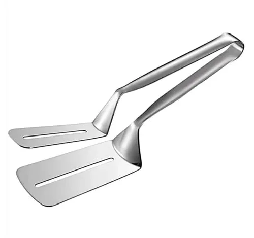 NatureMan Kochzange, 25,4 cm, Steakklemmen, Edelstahl, doppelseitig, Spatel, multifunktional, zum Drehen von Lebensmitteln, Zange, Clip für Rindsteak, Brot, Hamburger, Grill, Fleisch, Pizza, Kuchen