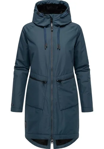 Ragwear Holstic YOUMODO Damenmantel - Wasserdichte Winterjacke in Night Blue - Funktionsjacke mit atmungsaktiver Technologie und kuscheligem Teddyfell-Innenfutter für besten Komfort und Wärme bei kaltem Wetter. Ideal für den urbanen Lifestyle!