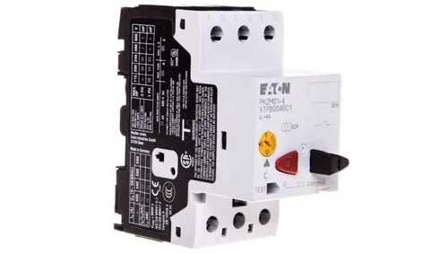 Eaton 278482 Motorschutzschalter PKZM01-4, 3-polig, 2,5-4 A - Steckverbinder Zubehör, thermomagnetischer Motorschutzschalter mit 50 kA Kurzschlussschutz, ideal für zuverlässigen Schutz von Motoren in industriellen Anwendungen.