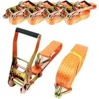 TRUTZHOLM Spanngurt 2-tlg Profi Ratschen Zurrgurt 10m 5t Orange - Hochwertige Spanngurte zur Ladungssicherung, TÜV-geprüft, mit stabiler Metallratsche für sicheres Befestigen. Ideal für Transporte, reißfest aus 100% Polyester und bis 5 Tonnen belastbar.