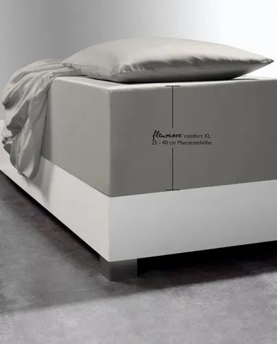 fleuresse Spannbettlaken Comfort XL, Mako-Jersey in grau von fleuresse
