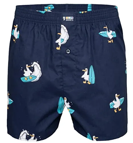 Happy Shorts Herren American Boxer Boxershorts Shorts Webboxer Surfing Seagull, Farbe:Surfing Seagull, Grösse:XL