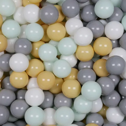 Spielbälle ø7cm 100Stk Weiß, Hellmint, Grau, Beige