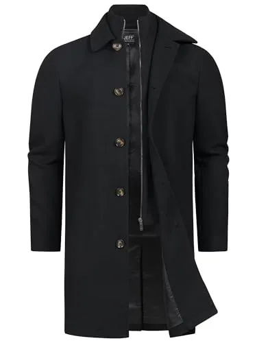 JEFF Herren JFTyler Klassischer Herrenmantel mit Strickeinsatz - Leichter und wärmender Herrenmantel mit elegantem Design. Hoher Kragen und Strickeinsatz bieten zusätzlichen Komfort. Ideal für den modernen Look in der kalten Jahreszeit. Qualität, die überzeugt!