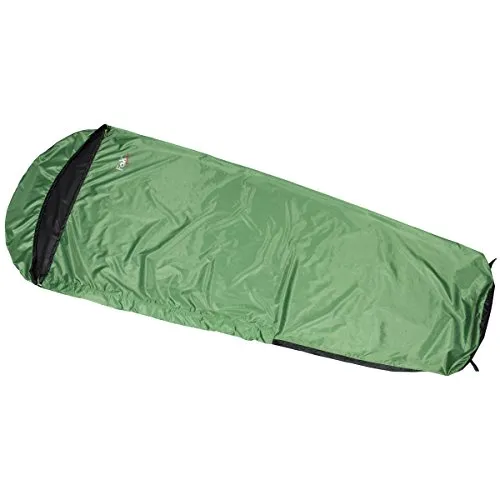 Fox Outdoor Light Schlafsack Oliv/Schwarz - Atmungsaktiver Mumienschlafsack, wind- und wasserdicht mit 5000mm Wassersäule. Ideal für Outdoor-Abenteuer, inklusive Packsack und verstellbarem Kopfteil.