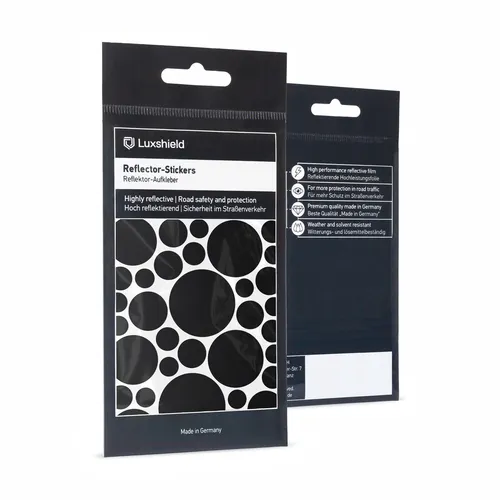 Luxshield Reflektoren Sticker Set schwarz - Kreise - für Fahrrad Roller