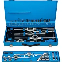 Gewindeschneidsatz HSS G Stahl - 44-teilig metrisch - Schneidwerkzeuge für präzise Gewinde, 44-teilig in stabiler Metall-Displaykassette, ideal für Handwerker und Heimwerker.