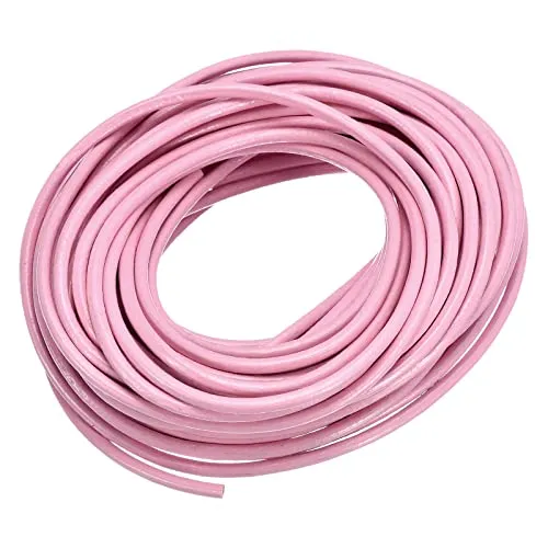 sourcing map Rund Lederschnur 11 Yards 10 Meter 3mm Lederband Flechtschnur Schnur Lederriemen für Geldbörse Handtasche Schnürsenkel Basteln Kunsthandwerk Armband Herstellung Rosa