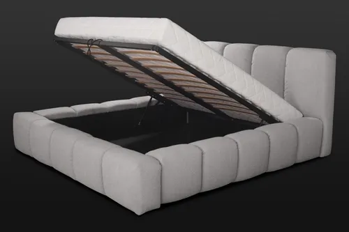 Luxus Polsterbett Grau für Doppel Schlafzimmer - Elegantes Polsterbett mit Holzgestell und Liegefläche von 180 x 200 cm. Ideal für stilvolle Schlafzimmer und gemütlichen Schlafkomfort. Inklusive Matratze und einfacher Montage.