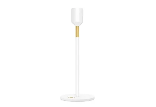 Nordic Flame Kerzenständer WHITE goldfarben 19cm - Eleganter Kerzenständer in Weiß und Gold, perfekt für stilvolle Dekoration. Ideal für jeden Anlass und schafft eine gemütliche Atmosphäre.