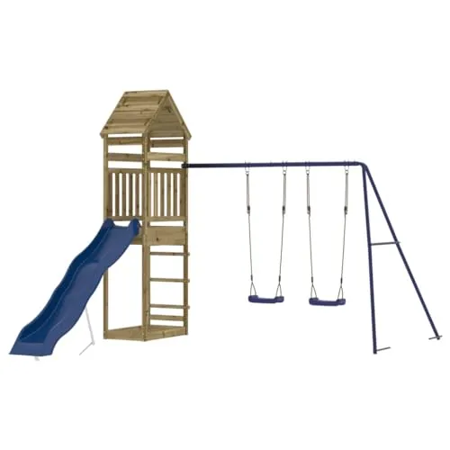 vidaXL Spielturm mit Rutsche und Schaukel – Klettergerüst für den Garten - Verwandeln Sie Ihren Garten in einen Abenteuerspielplatz! Dieses Klettergerüst aus imprägniertem Kiefernholz bietet Stabilität und Sicherheit für stundenlangen Spielspaß. Mit Rutsche, Schaukel und Sandkasten für vielfältige Aktivitäten.