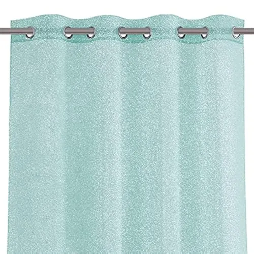 AmeliaHome Gardine 140x250 cm 1 St. Vorhang halbtransparent Ösen Ösenschal Brokat Lumina Minze