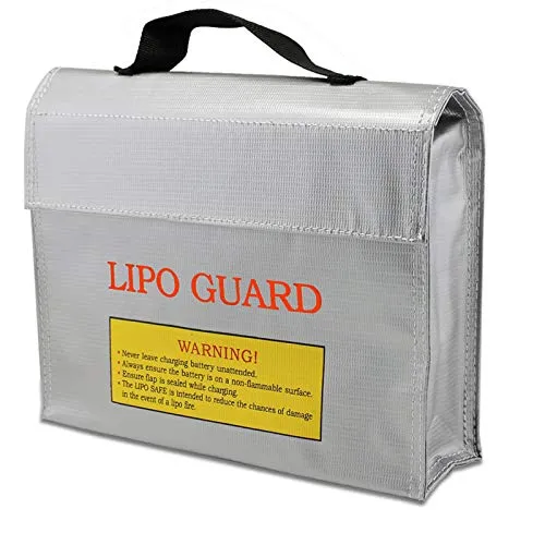 Lipo Batterie Sicherer Beutel, Feuerfeste Explosionsschutz Lipo Battery, Feuerbeständige Sicherheit Tasche, Brandschutztasche, für Aufladen und Lagerung Silber