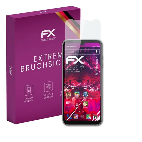 atFoliX Glasfolie für Fairphone 4 Displayfolie 9H Schutzpanzer