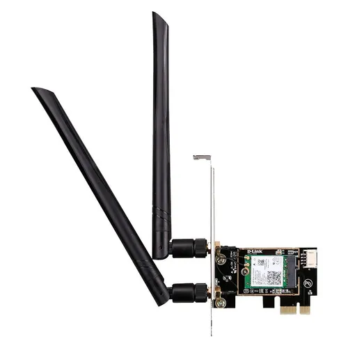 D-Link DWA-X582 AX3000 Wi-Fi 6 PCIe Adapter mit Bluetooth 5.0 - WLAN-Zubehör mit Wi-Fi 6 AX3000 und MU-MIMO für blitzschnelle Verbindungen, plus Bluetooth 5.0 für nahtlose Gerätevernetzung.