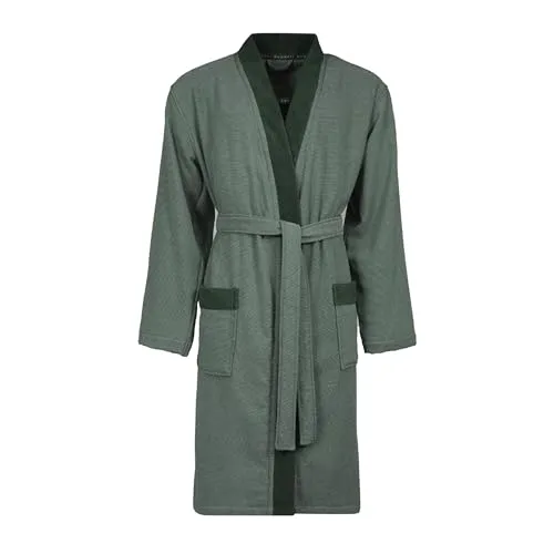 bugatti Herrenbademantel Francesco - Herren-Bademantel aus weichem Webvelours, ideal für Sauna & Spa mit Kimono-Kragen und praktischen aufgesetzten Taschen. Perfekt für entspannte Momente!