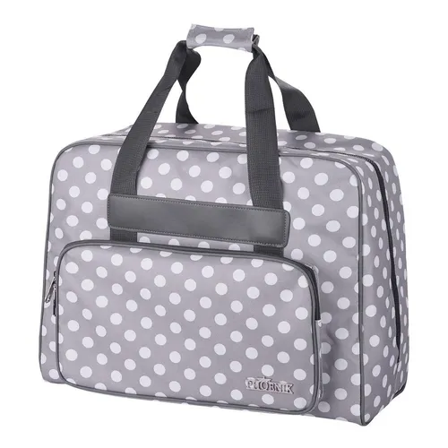 Phönix Nähmaschinentasche Polka Dots grau - Sonstige: Stylische Nähmaschinentasche mit Polka Dots Design, ideal für sicheren Transport und Aufbewahrung Ihrer Nähmaschine.