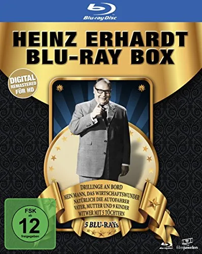 Heinz Erhardt Box (5 Blu-rays) - Filme, eine Sammlung der besten Werke von Heinz Erhardt, ideal für Fans des deutschen Humors!
