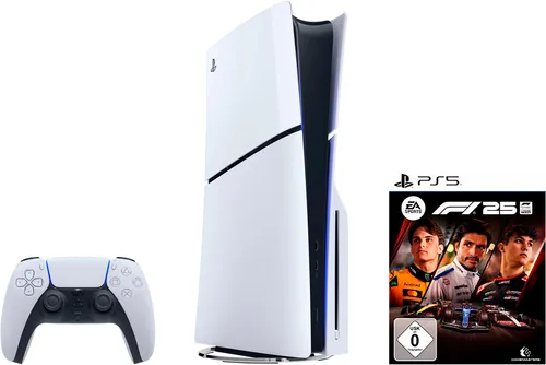 PlayStation 5 PS5 Disk Edition (Slim) mit EA Sports F1 25 - Konsolen mit 1TB SSD, beeindruckender 4K-Blu-ray Unterstützung und vorinstalliertem Spiel ASTRO's PLAYROOM für sofortigen Spielspaß.