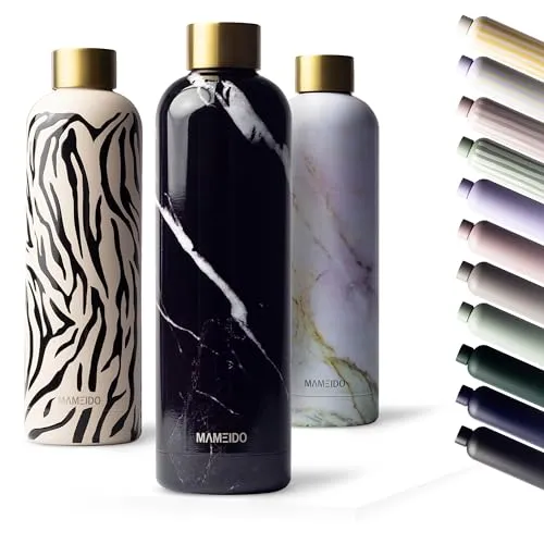 MAMEIDO Edelstahl Trinkflasche 1l - Auslaufsichere Thermosflasche - Thermobehälter mit BPA-freiem Edelstahl, hält Getränke 12h heiß & 24h kalt. Ideal für Sport, Büro und Outdoor-Aktivitäten.