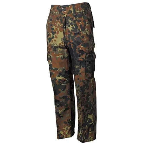 MFH US Army BDU Kinderhose für Jungen und Mädchen (Flecktarn/M (134/140)) - Hosen für Jungen: Robuste US ARMY BDU Kinderhose mit 6 praktischen Taschen und elastischem Gummizug für optimalen Tragekomfort – ideal für Outdooraktivitäten und Abenteuer.