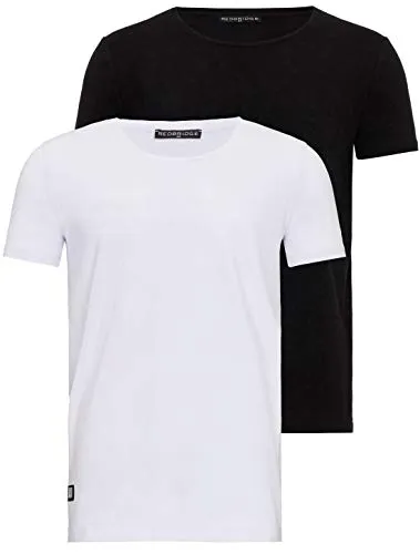 2er-Pack Basic T-Shirt Herren mit Rundhalsausschnitt Atmungsaktiv Baumwolle 1x Schwarz 1x Weiß L 1x Schwarz 1x Weiß XL