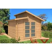 Alpholz Gartenhaus Aktiva 360x360 cm - Gartenhaus mit massivem Holzdesign und hoher Stabilität, ideal für Gartenprojekte. Lieferung bereits imprägniert für sofortigen Schutz vor Schimmel und Schädlingen.