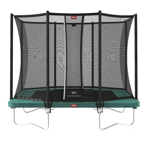 BERG Trampolin rechteckig 280 x 190 cm mit Comfort Sicherheitsnetz - Trampolin mit Sicherheitsnetz für sicheren Sprungspaß. Ideal für Kinder und Erwachsene, bietet ausgezeichneten Sprungkomfort mit langlebigen Federn.