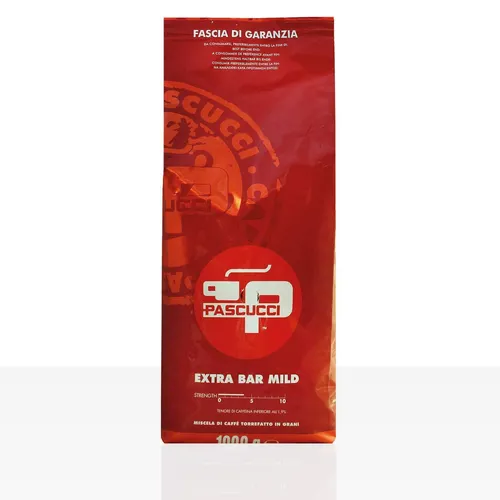 PASCUCCI Extra Bar Mild Espresso 1kg - Ganze Bohnen für perfekten Genuss - Kaffee, Form: Bohnen, mild-aromatischer Geschmack für entspannte Kaffeepausen und besonderen Genuss.