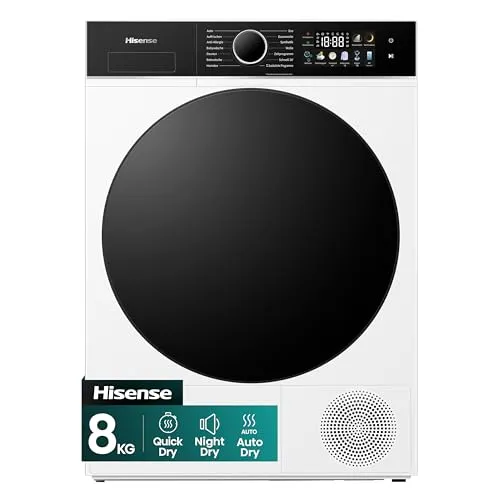 Hisense DH3I802BWCD Wäschetrockner mit Wärmepumpe, 8kg, 18 Programme