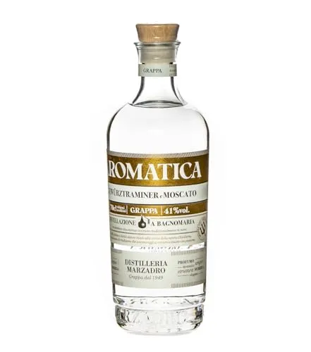 Marzadro Grappa Aromatica Trentino - Moscato & Gewürztraminer 0,7L - Tresterbrand aus edlen Trauben mit betörendem Duft von exotischen Früchten und Blüten, perfekt für Genießer und als Geschenk.