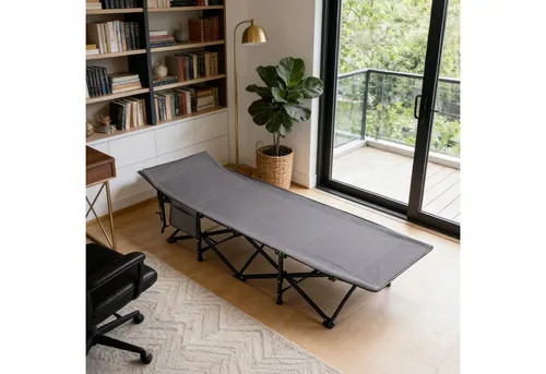 Sekey Feldbett Campingbett klappbar Campingliege Angelliege Klappbett bis 200 kg 190 x 71 x 35 cm Klappbett mit seitlicher Tasche, für Garten Camping