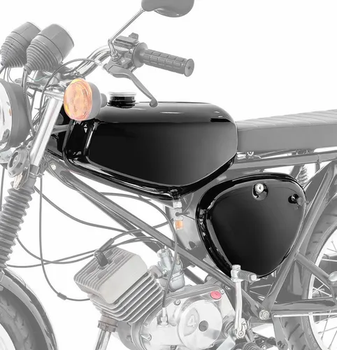 Craftride Halter Tank für Simson S51, S50, S70 - Schwarz - Autoteile, robuster Benzintank mit Seitendeckel für optimale Passform und stylisches Design.