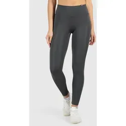 Smilodox Leggings Kelsy, High Waist Sportleggings V-Bund & seitlichen Eingrifftaschen nahtlos im Schritt, figurformende elastische Yogahose, Sport Freizeit grau M