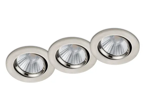 runde LED Einbaustrahler Decke Ø 8,5cm schwenkbar dimmbar Nickel matt 5,5W 3