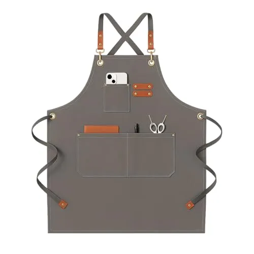 GalaSingForU Robuste Kochschürze für Damen & Herren aus Segeltuch | Verstellbar mit großer Tasche, schmutzabweisend. Ideal für Küche, Grillen, Malerei, Gartenarbeit und Handwerken